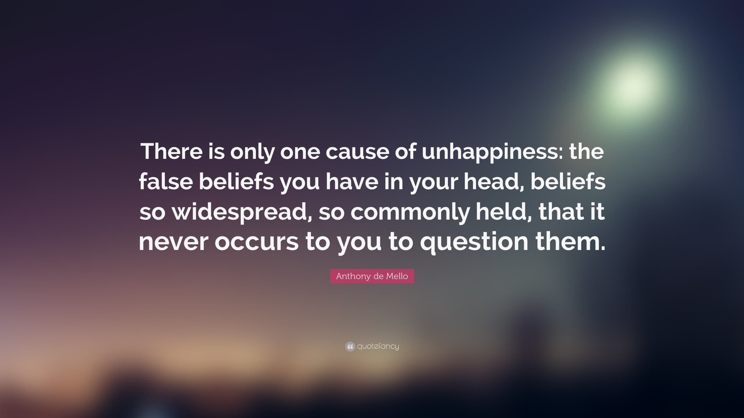 Anthony De Mello citát o štěstí a neštěstí
