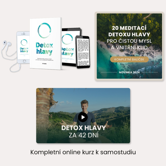 Detox hlavy: Balíček knihy, online kurzu a 20 meditací